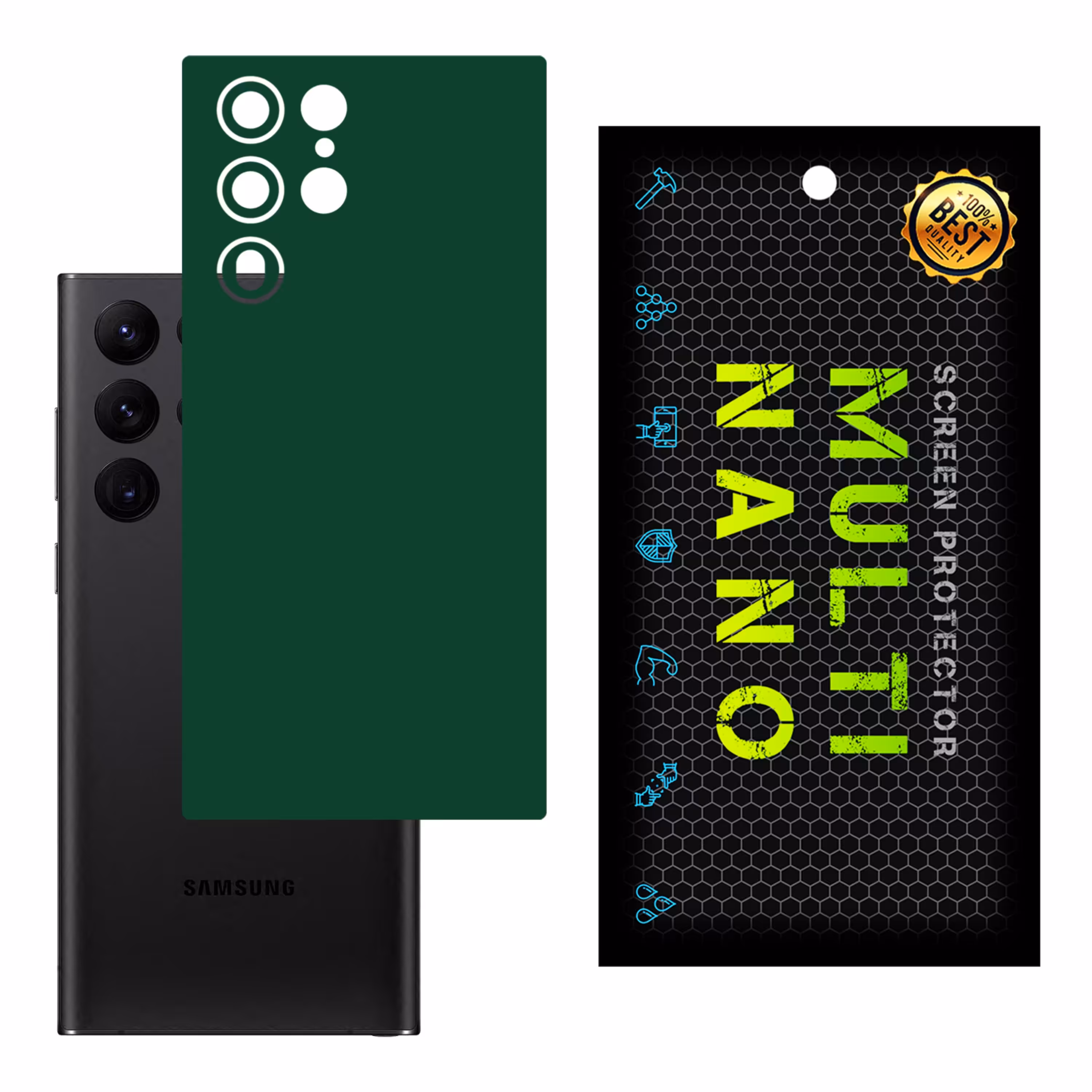 برچسب پوششی MultiNano مدل X-F1M-Green برای پشت موبایل سامسونگ S22 Ultra