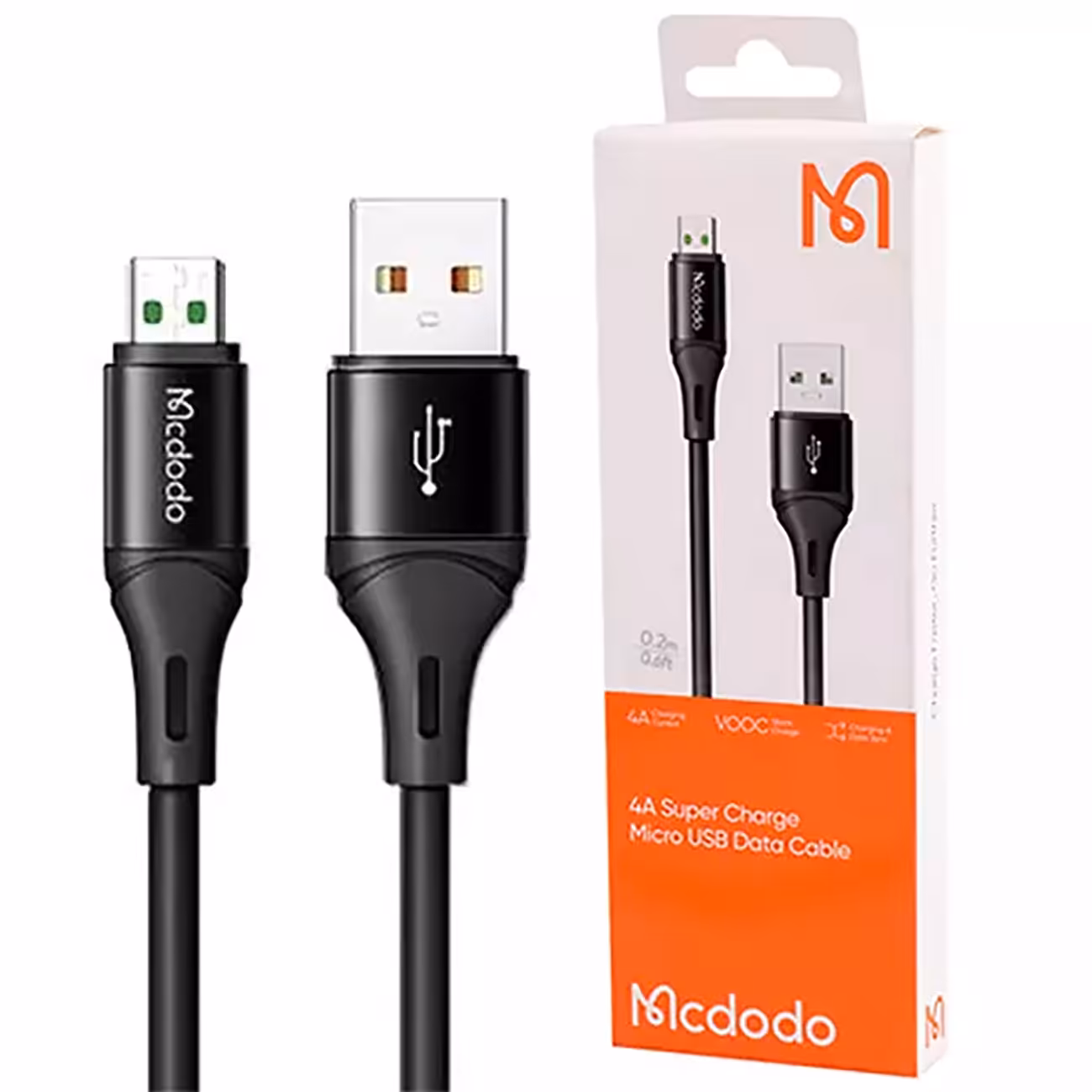 کابل سوپر فست شارژ میکرو یو اس بی 4 آمپر 20 سانتی‌متری مک دودو CA-1850