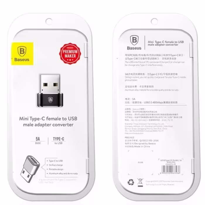 مبدل USB به TYPE C برند باسئوس با گارانتی فارس 
