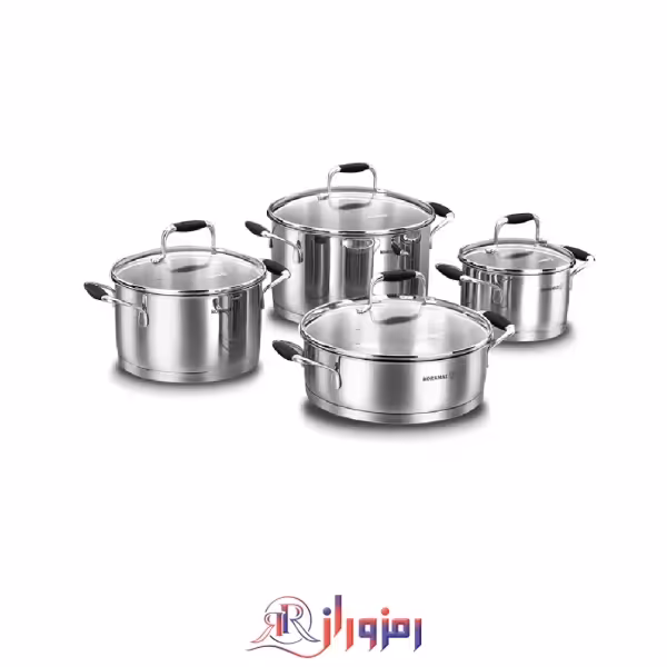 سرویس قابلمه 8 پارچه کرکماز A1979 مدل فلورا (اصلی) Korkmaz Flora