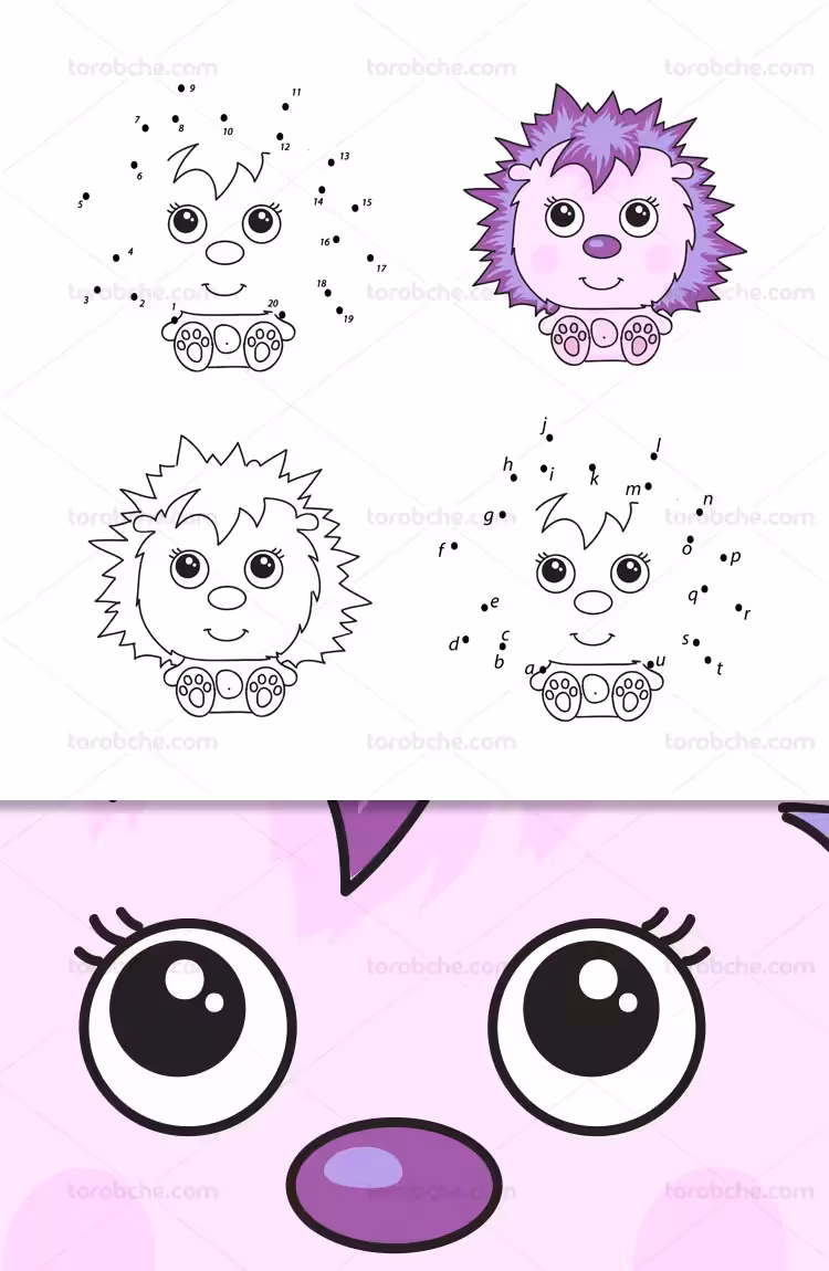 آموزش نقاشی کودک ترسیم جوجه تیغی | گرافیک با طعم تربچه