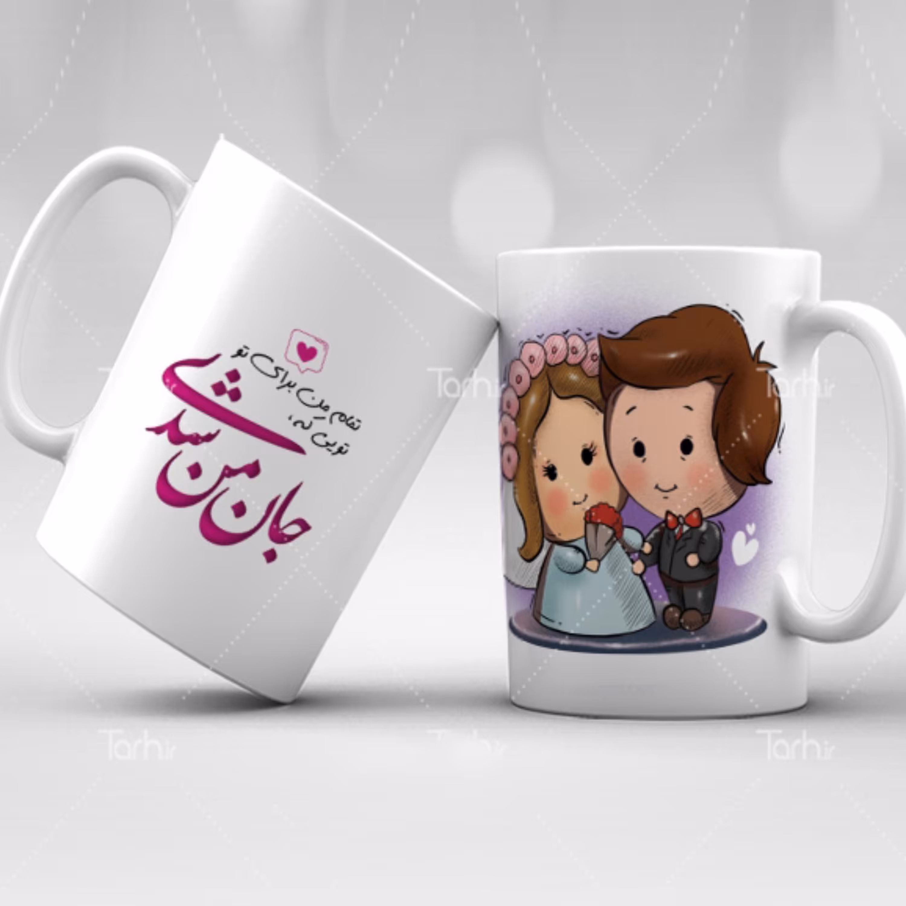 ماگ طرح ست دونفره  با امکان چاپ طرح ارسالی از طرف شما  کد13