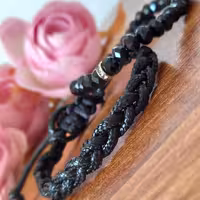 ست دستبند چرم و کریستال