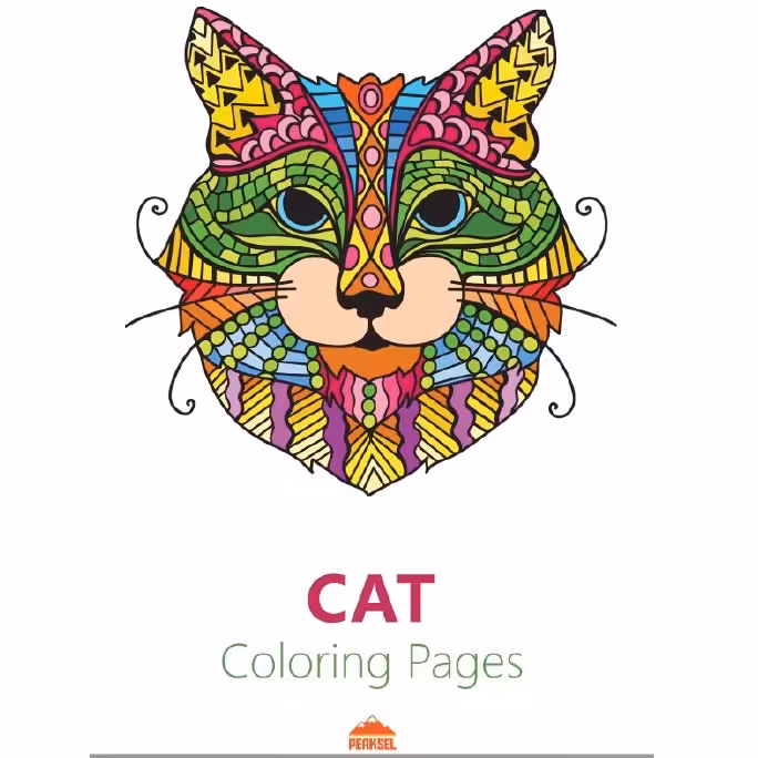 دفتر رنگ آمیزی گربه ای، 30 برگ، جلد رو گلاسه، ته چسب، با امکان جداسازی برگه ها، تک رو