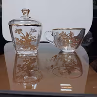 قندان استرلینگ طرح گل اسلیمی طلایی ساخت چین 