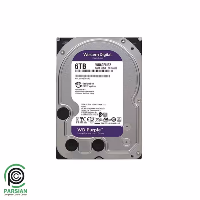 هارددیسک اینترنال وسترن دیجیتال مدل Purple WD60PURZ ظرفیت 6 ترابایت