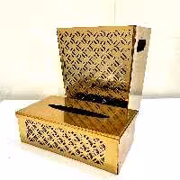 ست سطل و جای دستمال کاغذی فلزی و آینه برند برنوا مدل فلورانس طلایی