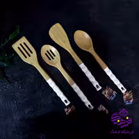 قاشق چوبي دسته سراميک