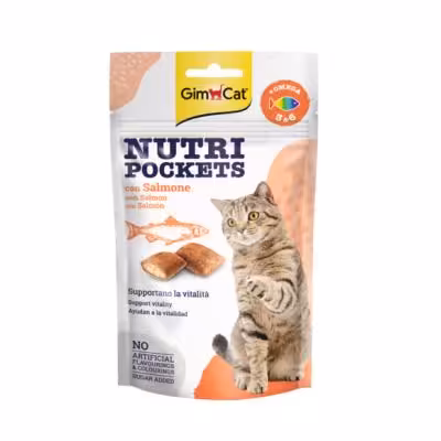 اسنک نوتری پاکت جیم‌کت با سالمون Nutri Pockets with Salmon (60 گرم)