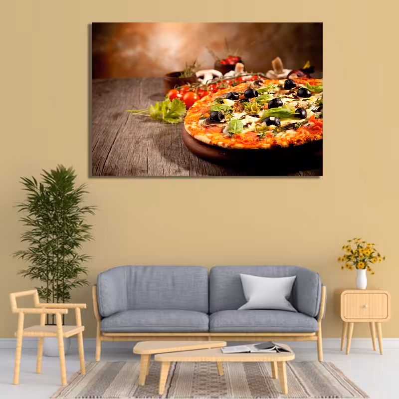 تابلو شاسی مدل فست فود طرح پیتزا Pizza اندازه 50 در 70