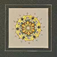 تذهیب شمسه با طراحی اورجینال  اثر شرکت داده شده در نمایشگاه بین المللی سال 82 و اثرچاپ شده درکتاب