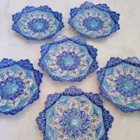 هفت سین ‌  میناکاری   رنگ لاجورد  جنس مس قابل شستشو و استفاده