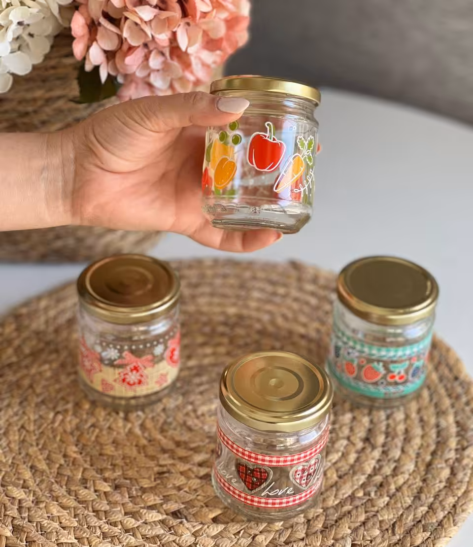 بانکه شیشه ای درب فلزی چروه- 0.2 لیتر