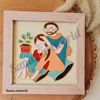 نقاشی ویترای  طرح نوازش اندازه 15در15 وزن 350 