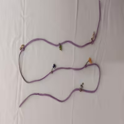 دستبند چرم بنفش باسنگ