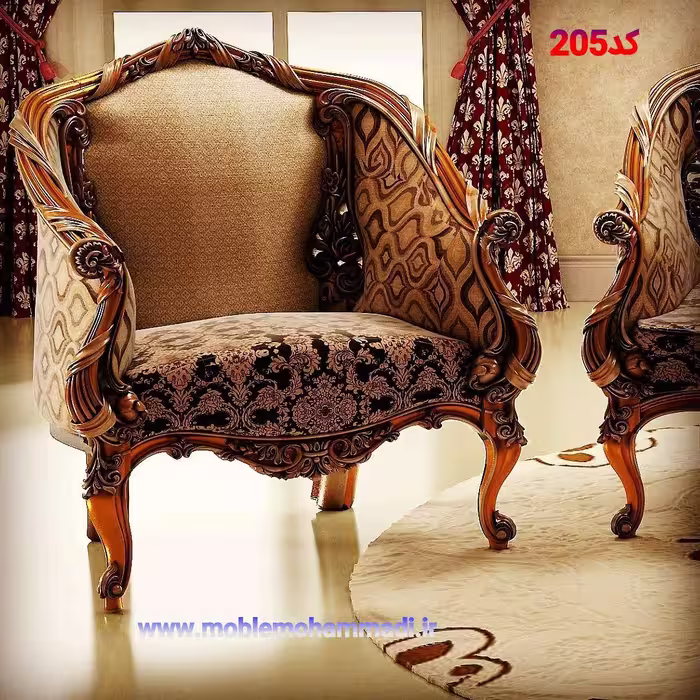 مبل کلاسیک کد 205 ست مبل 7 نفره