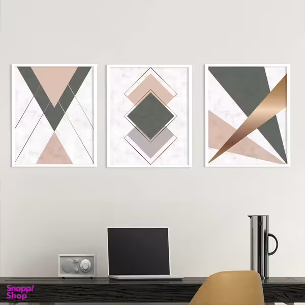 تابلو بکلیت طرح نقاشی مدرن مدل دکوراتیو W-374 بسته 3 عددی