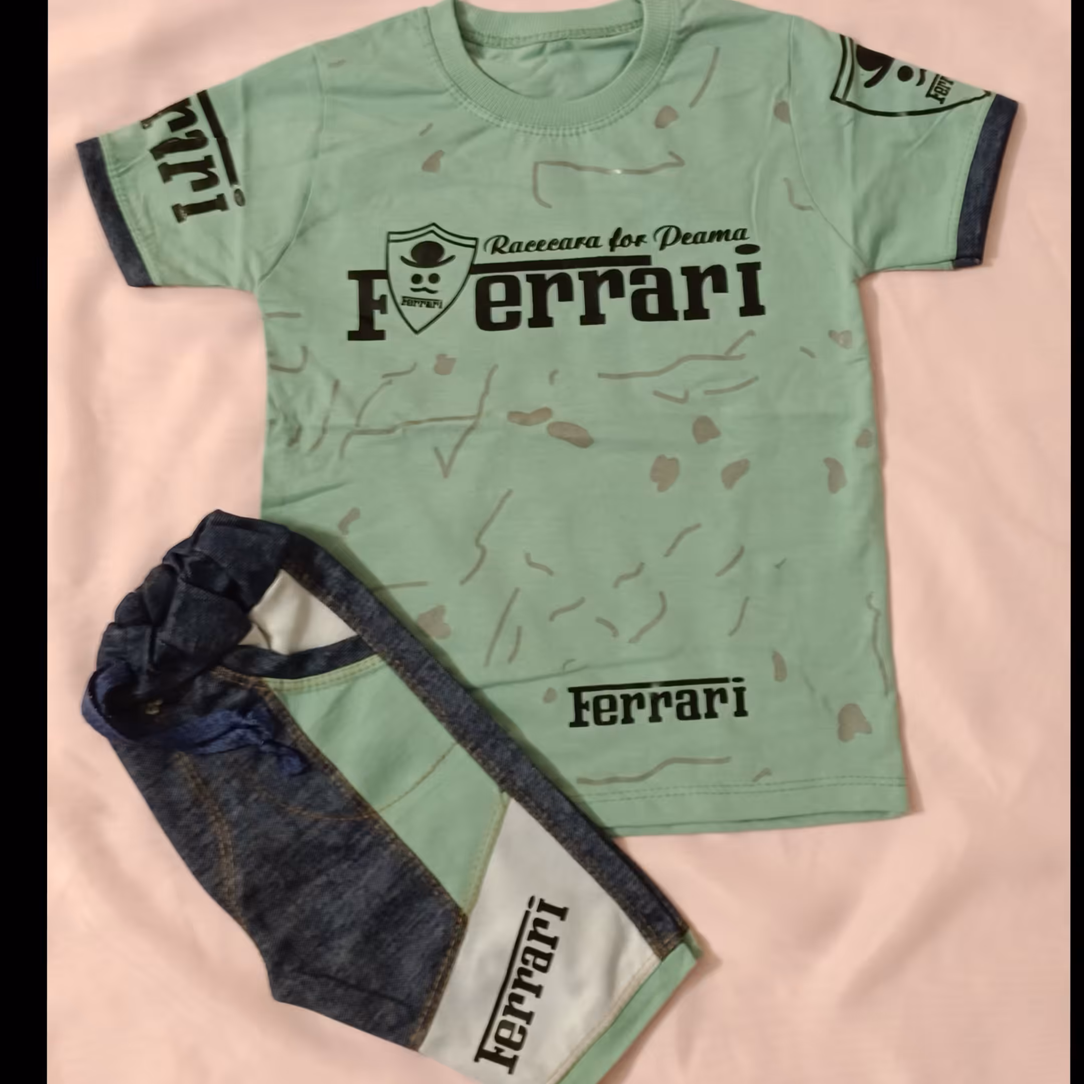 لباس بچگانه .بلوز شلوارک پسرانه .سایز بندی 40 جنس پنبه