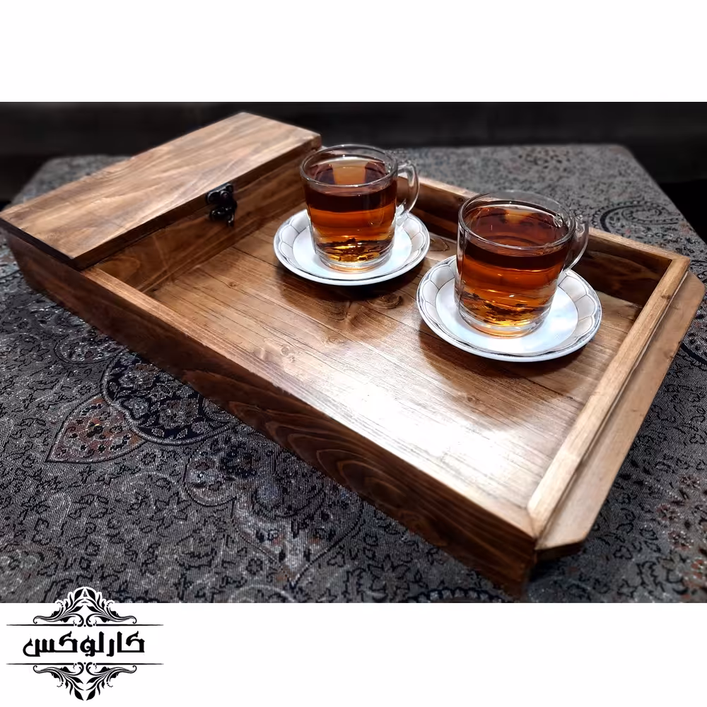 سینی تمام چوب باکس دار 3خانه