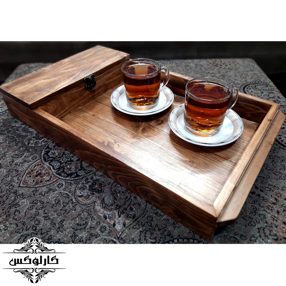 سینی تمام چوب باکس دار 3خانه