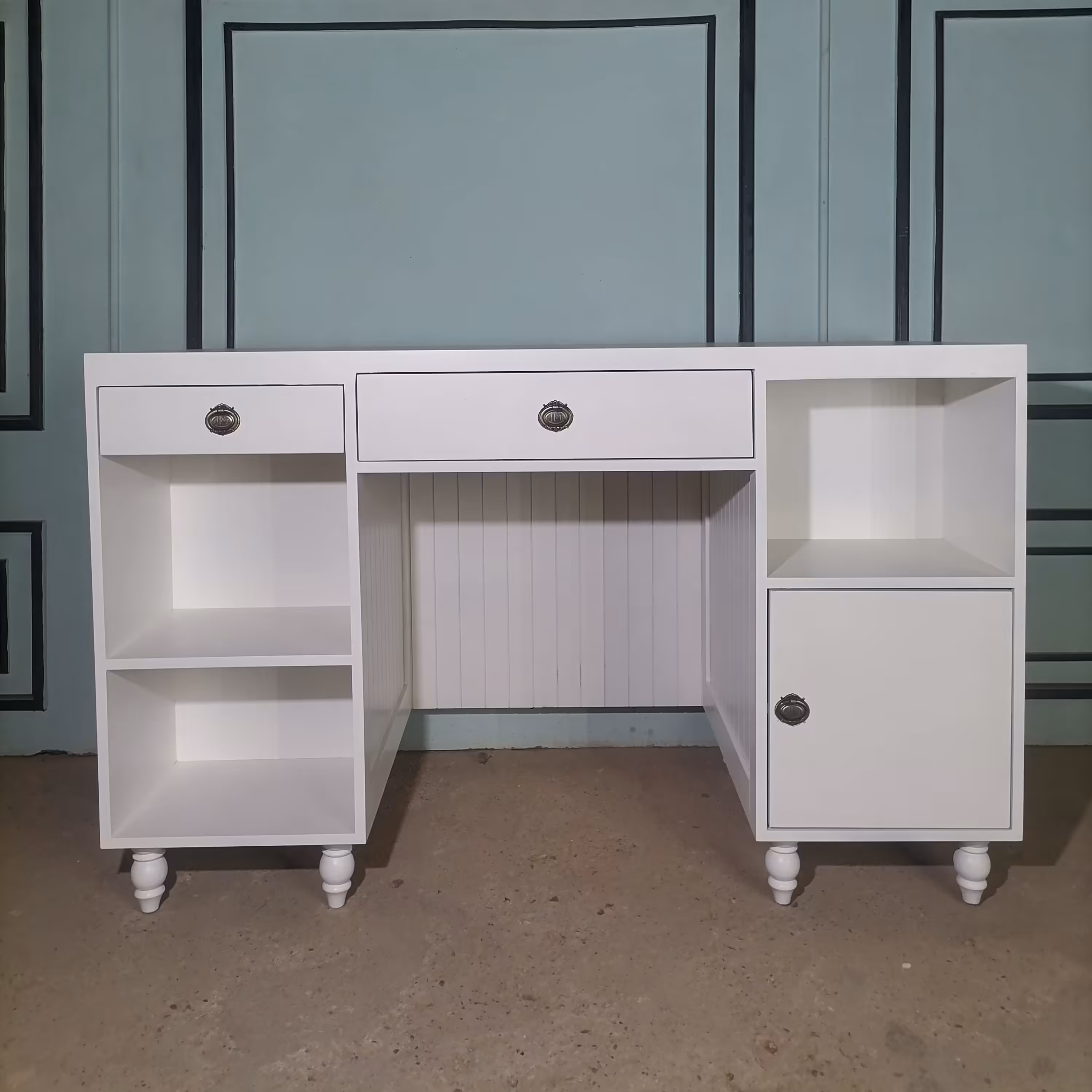 میزتحریر کتابخانه دار جدید جادار سفید سایز 140 (پس کرایه) 