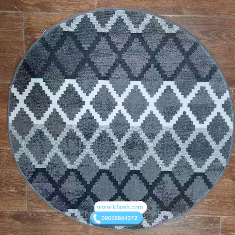 فرش گرد مدرن طرح مراکشی سایز قطر 1 و 1.5 متری کد 1050