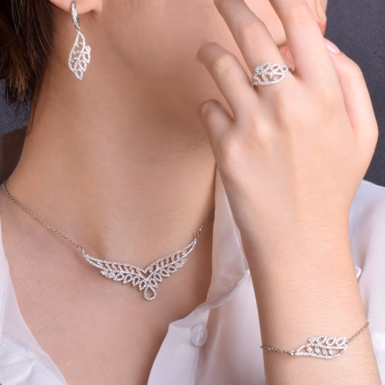 سرویس جواهرنقره عیار925 روکش اب طلاضمانتی