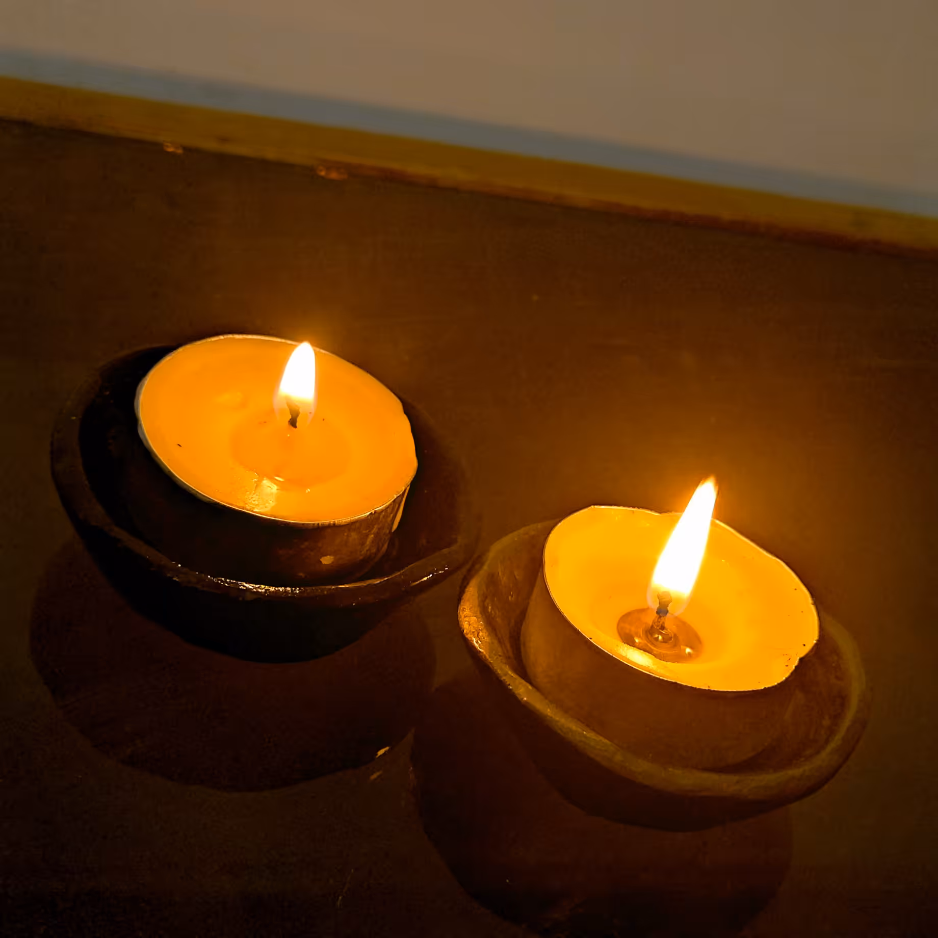 جا شمعی سفالی اکو  ECHO مجموعه دو عددی مناسب برای دکوراسیون سایز کوچک 