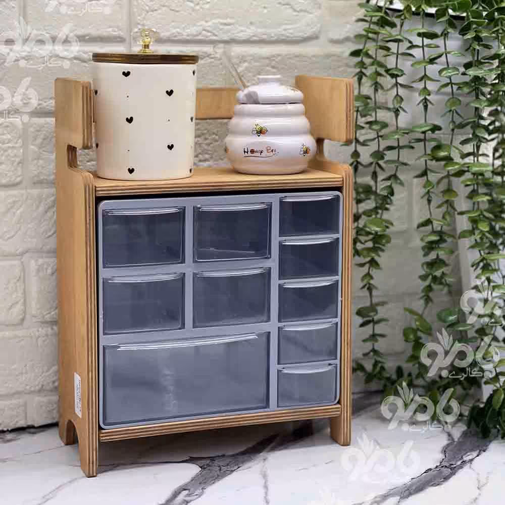 باکس ادویه چوبی پلای وود طبقه دار 10خانه