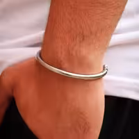 دستبند خلخال ساده نقره ای