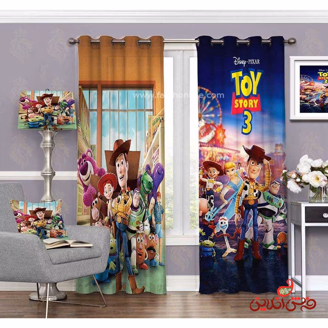 پرده 2عددی کودک طرح داستان اسباب بازی کد 3667