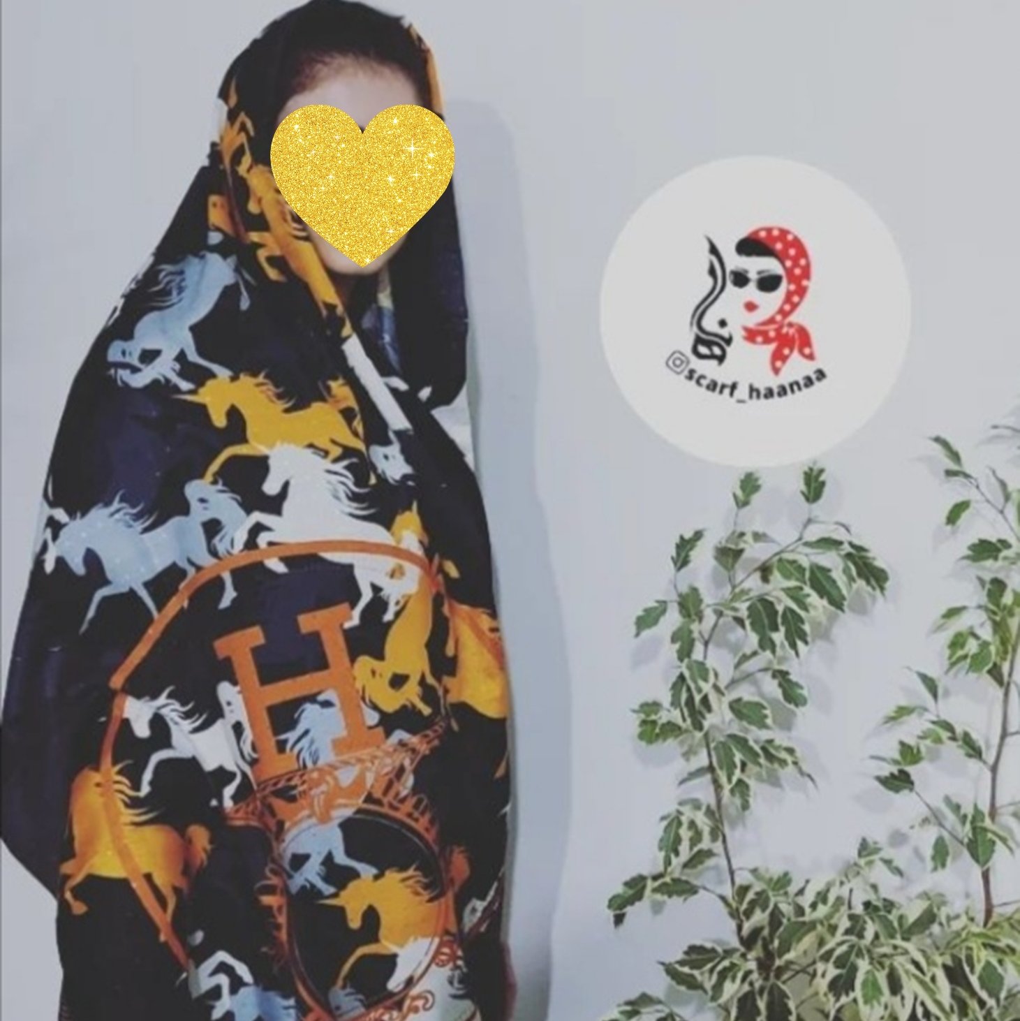 شال بهاره شال با نقش اسب