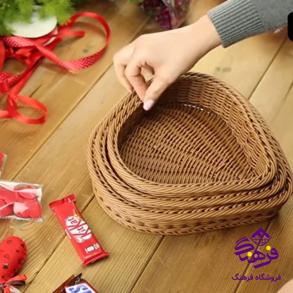 سبد بافت طرح ریناس سایز 3 زیبا