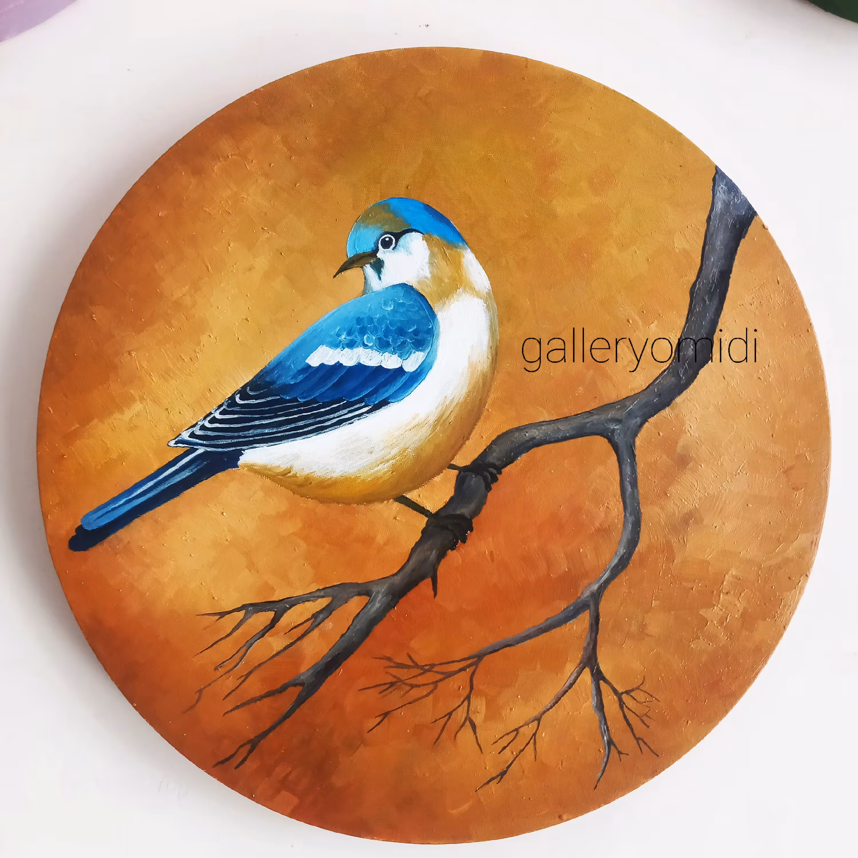 تابلو نقاشی رنگ و روغن روی بوم گرد قابل اجرا با طرح و ابعاد دلخواه شما