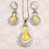 نیم ست نقره دورنگ تایلندی آبکاری طلا،