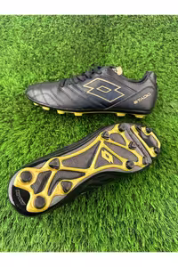 کفش چمن مصنوعی داخلی مشکی مردانه سیاه های فوتبال چمنی Astroturf Gear Crampons Lotto