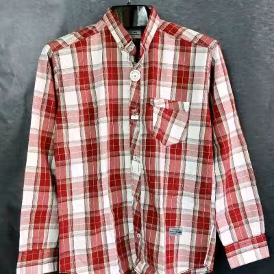 پیراهن چهارخانه کاملا نخی با پنج رنگ و پنج سایز