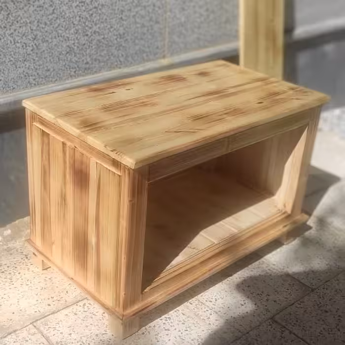 میز تمام چوب روسی درب شیشه ای مناسب آشپزخانه قهوه ای 