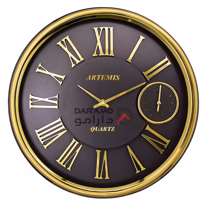 ساعت دیواری آرتمیس مدل 2039 تیتانیوم طلایی