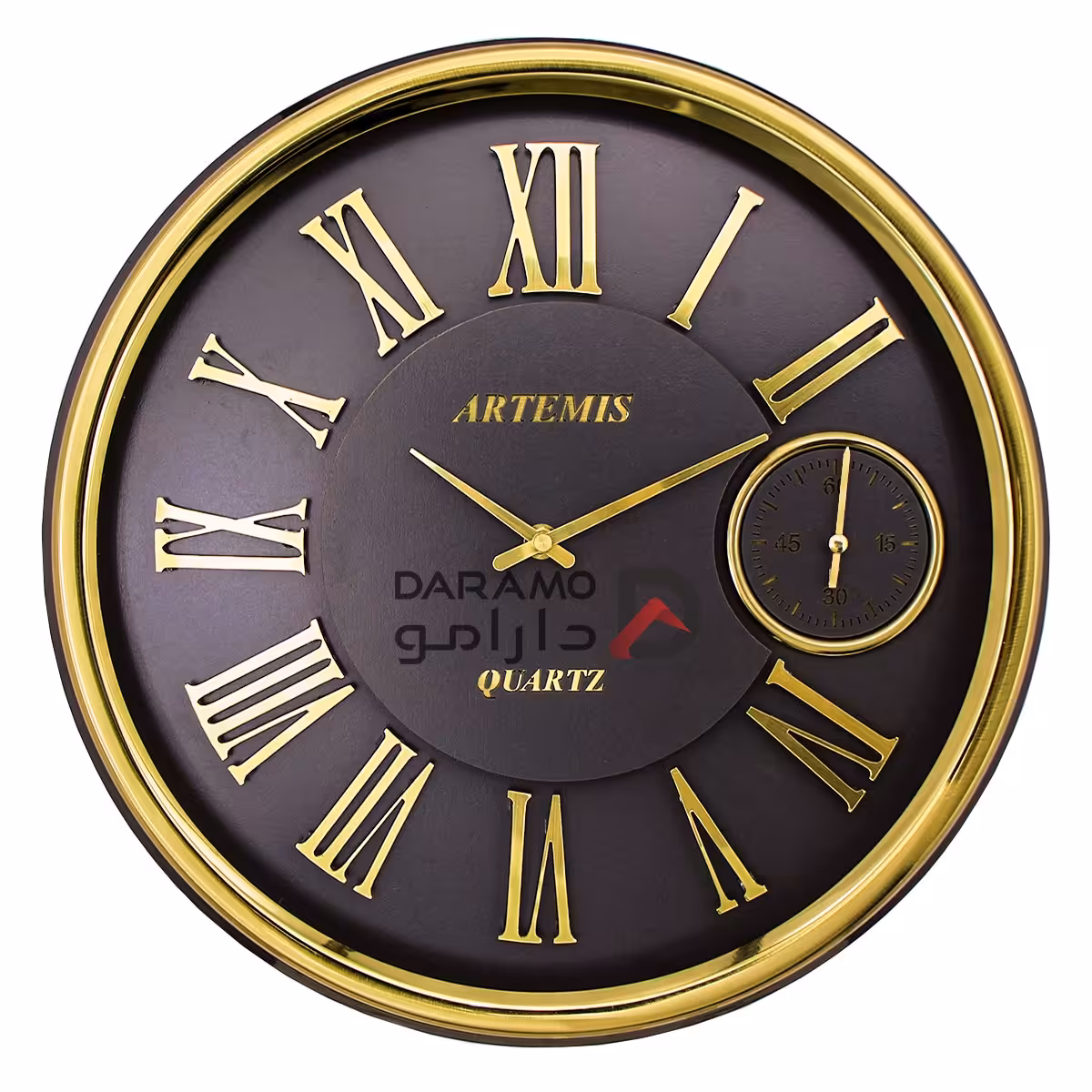 ساعت دیواری آرتمیس مدل 2039 تیتانیوم طلایی