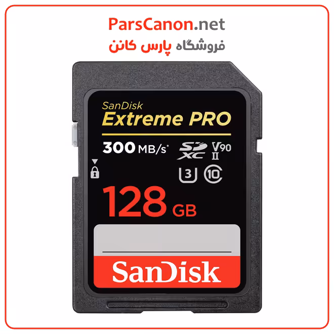 کارت حافظه سن دیسک SanDisk 128GB Extreme PRO 300MB/S UHS-II SDXC Memory Card
