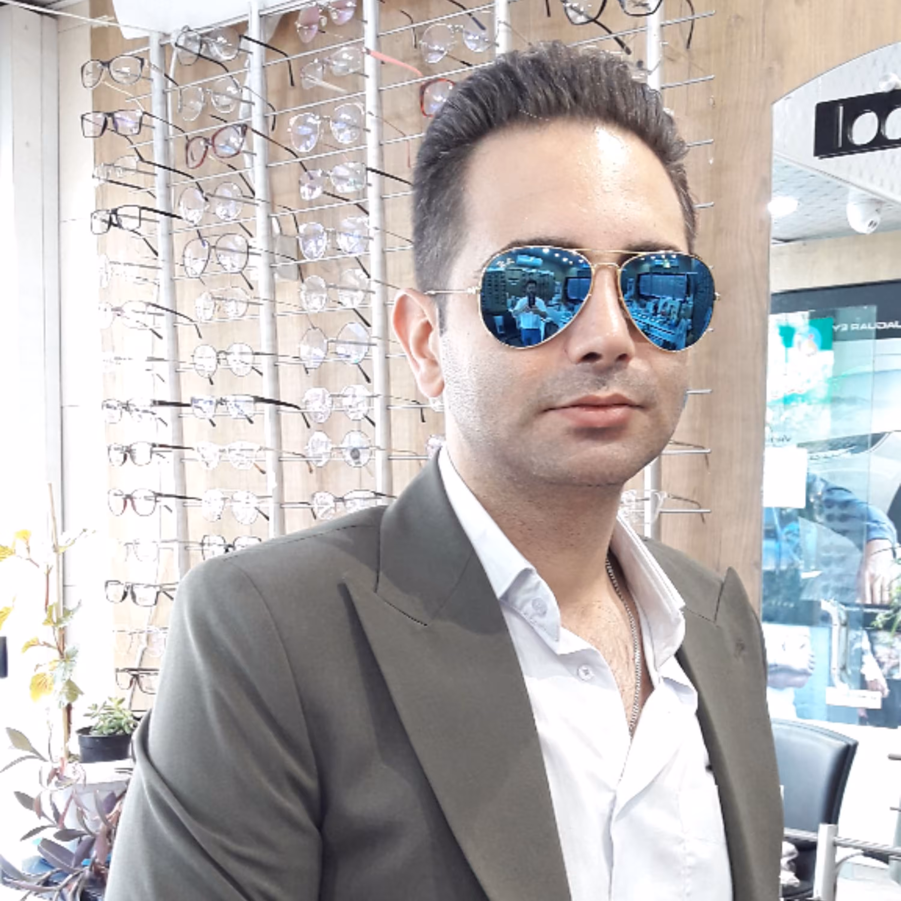 آفتابی ری بن جیوه ای آبی UV400 شیشه ای