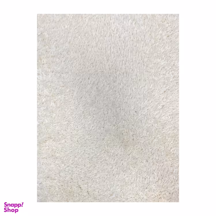 فرش ماشینی مدل شگی فلوکاتی طرح پرز بلند رنگ زمینه کرم