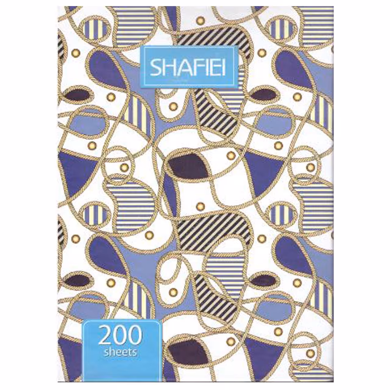 دفتر 200 برگ کلاسوری سلفون مات یووی پلاستیکی شفیعی طرح زنجیره رنگی کد60 