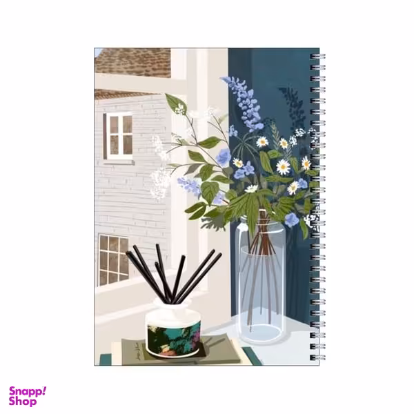 دفتر مشق 80 برگ بامبیلیپ طرح گلدان در کنار پنجره کد 2482214