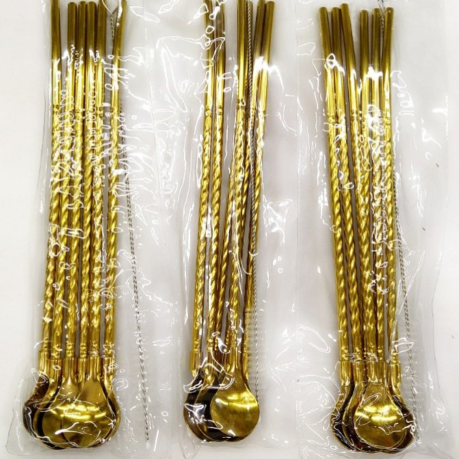 قاشق شربت خوری نی دار