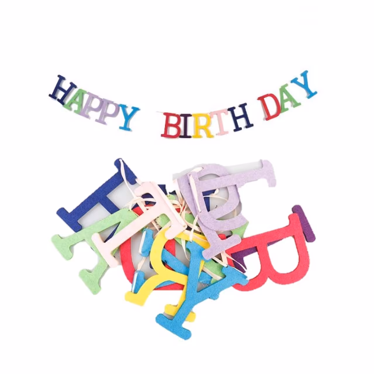 ریسه نمدی فانتزی طرح تولد مبارک (HAPPY BIRTHDAY)