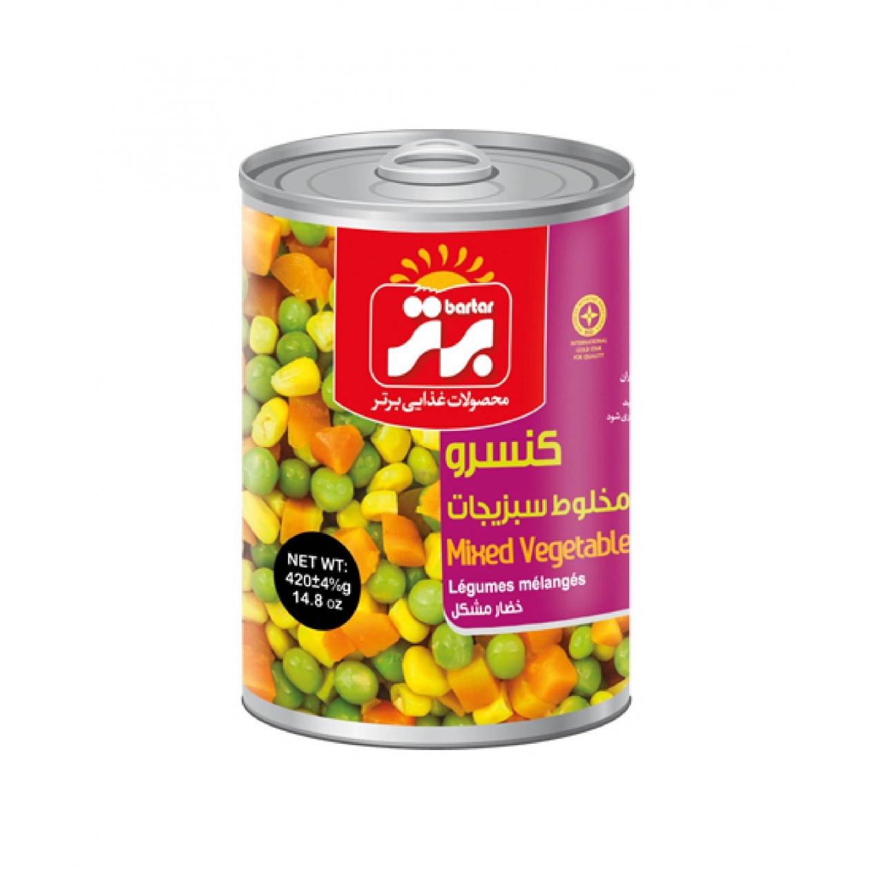 کنسرو مخلوط سبزیجات 420 گرم برتر