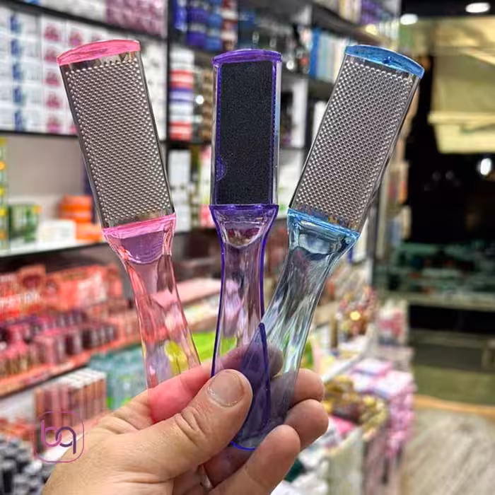 سوهان دو طرفه پا دسته پلاستیکی رنگی - خرید سوهان پا اصل