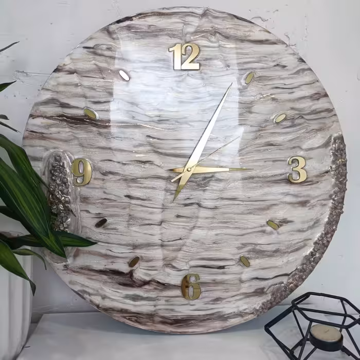 ساعت دیواری سایز 50سانت رزینی موتور  آرامگرد تایوان 